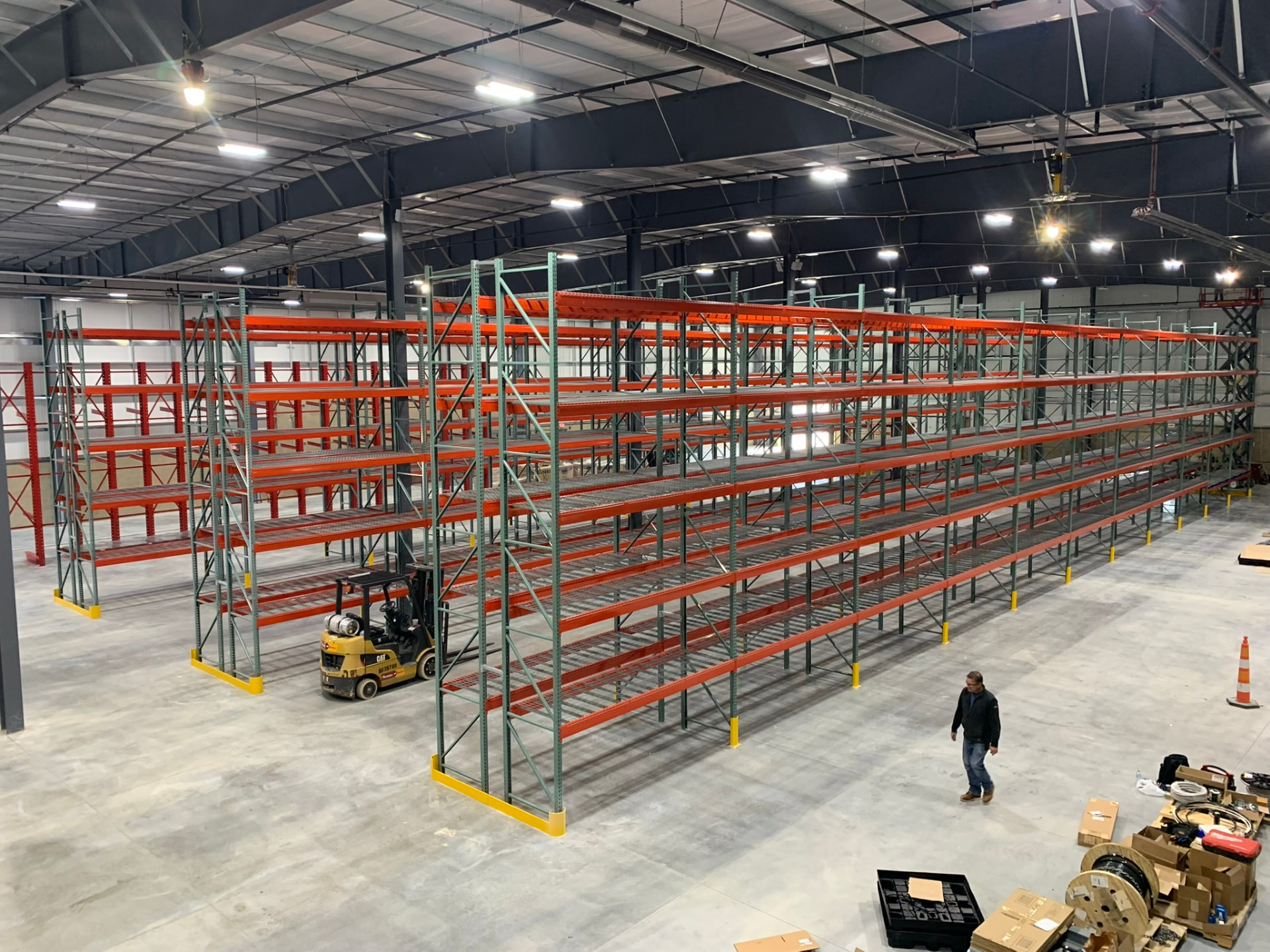 Pallet rack installation by Detroit Pallet Rack