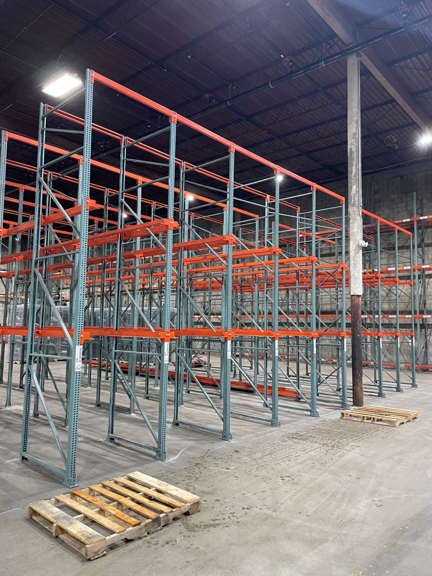Pallet rack installation by Detroit Pallet Rack