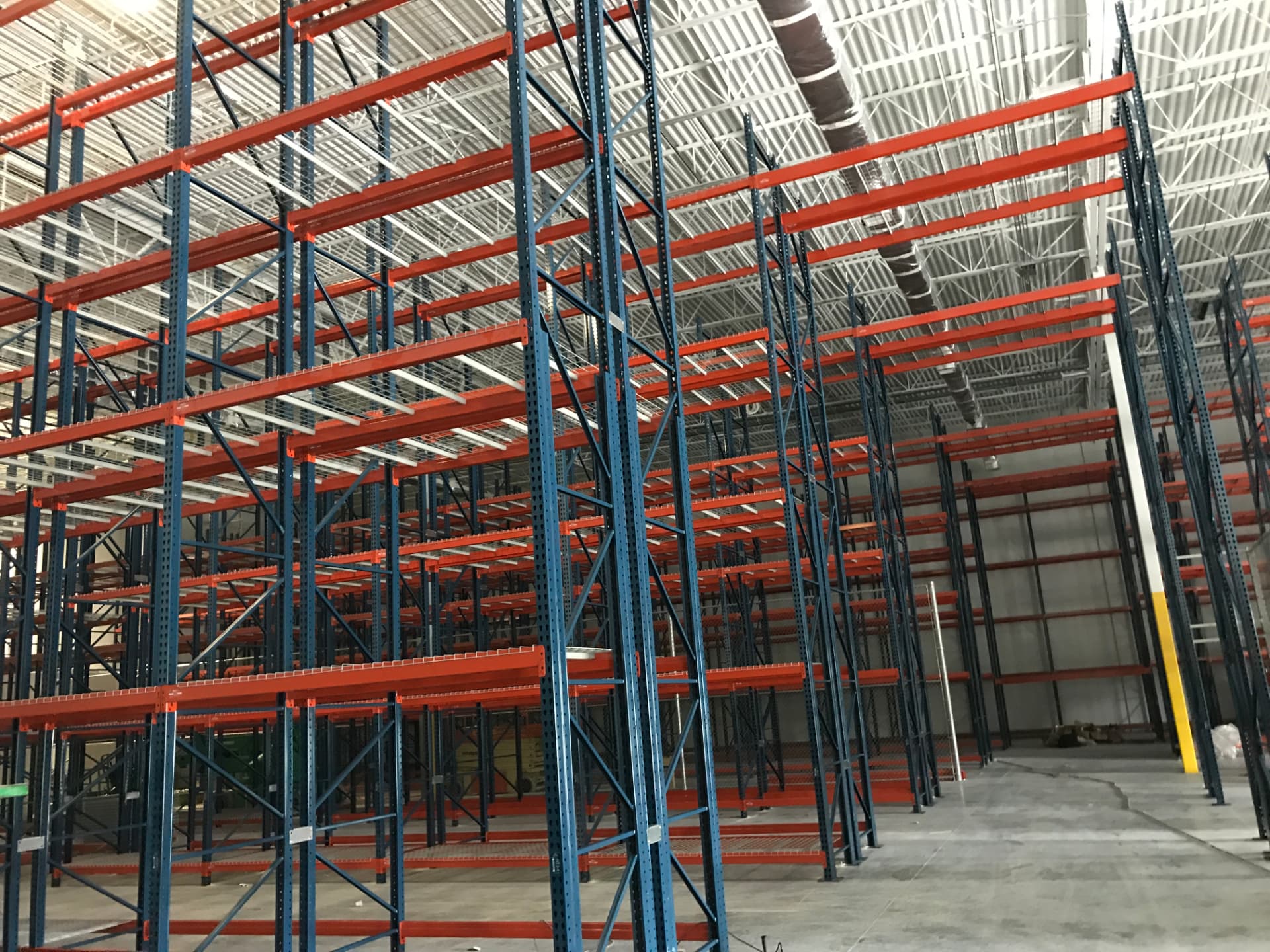 Pallet rack installation by Detroit Pallet Rack